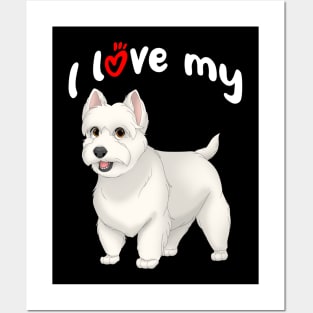 I Love My West Highland White Terrier Dog Posters and Art